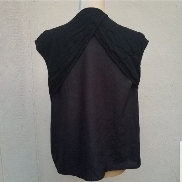 Silence + noise black open front cardigan vest - Picture 2 of 4